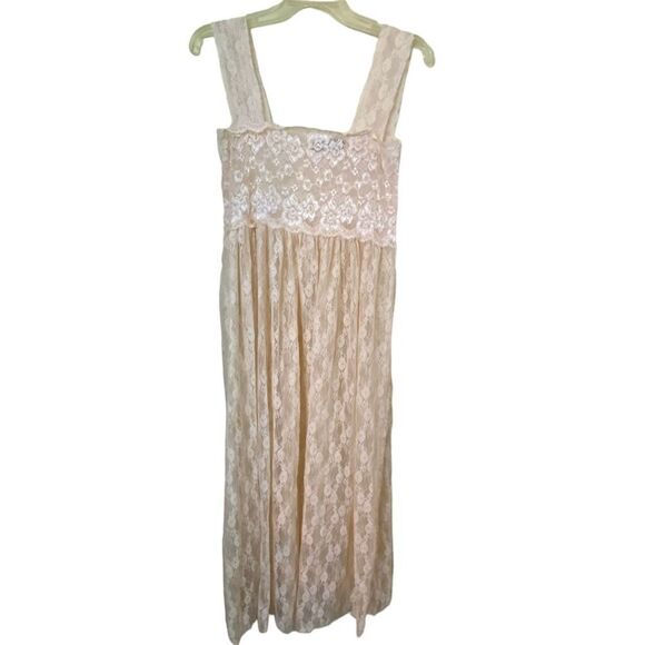 Ivory Long Lace Summer Dress Size Medium - Picture 6 of 9